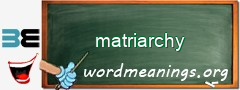 WordMeaning blackboard for matriarchy